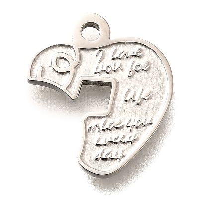 304 Stainless Steel Charms STAS-L022-034P-1