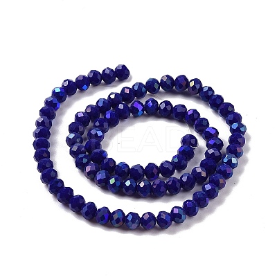 Electroplate Opaque Solid Color Glass Beads Strands EGLA-A034-P8mm-L12-1