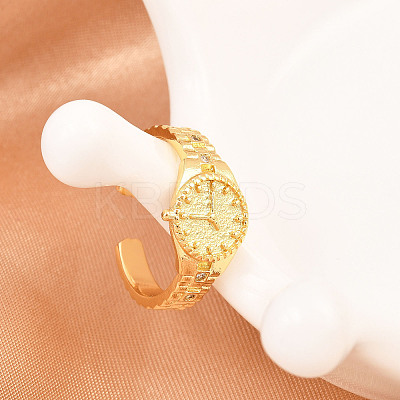 Brass Cuff Rings for Women RJEW-Z113-07G-1