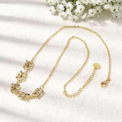 Brass Micro Pave Cubic Zirconia Knot Pendant Necklaces NJEW-B157-08G-02-1