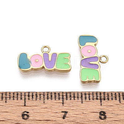 304 Stainless Steel Enamel Pendants X1-STAS-T068-02A-1