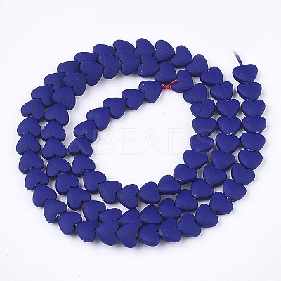 Spray Painted Non-magnetic Synthetic Hematite Beads Strands G-T116-05-23-1