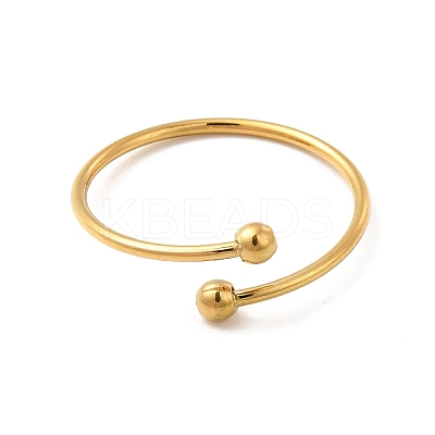 Ion Plating(IP) 304 Stainless Steel Wire Wrapped Open Cuff Ring for Women X-RJEW-E066-12G-1