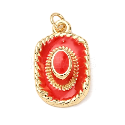 Brass Enamel Pendants KK-K408-66G-1