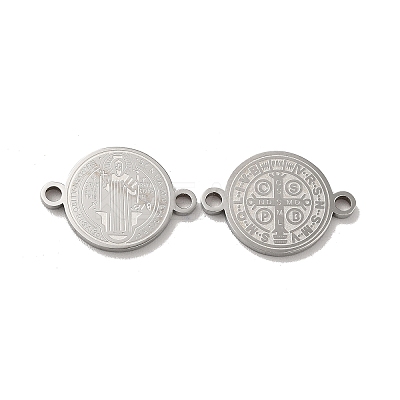 Tarnish Resistant Religion 304 Stainless Steel Connector Charms STAS-C074-03B-P-1