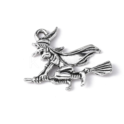 Tibetan Style Witch Alloy Pendants X-TIBEP-Q050-06AS-NR-1