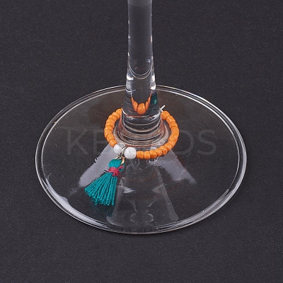 Natura Howlite Wine Glass Charms AJEW-JO00167-03-1