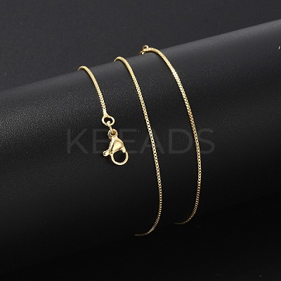 Brass Box Chain Necklaces for Women NJEW-D302-41G-1