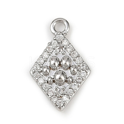 Brass Micro Pave Clear Cubic Zirconia Pendants LS-KK-L238-21P-1