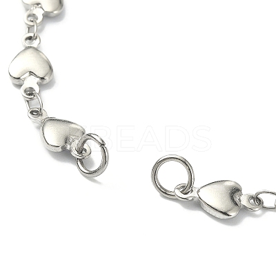 Tarnish Resistant 304 Stainless Steel Heart Link Chains AJEW-TA00004-02-1