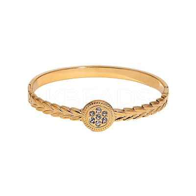 304 Stainless Steel Rhinestone Hinged Bangles FS-WG8BDCA-02-1