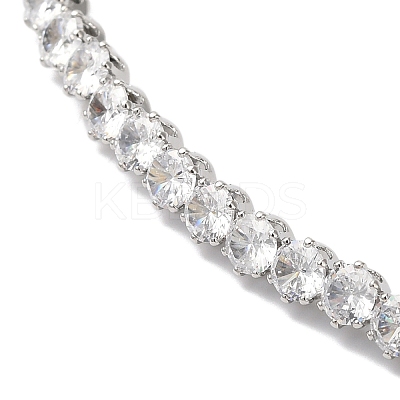 Rack Plating Brass Cubic Zirconia Elasticity Necklaces NJEW-S425-01P-1