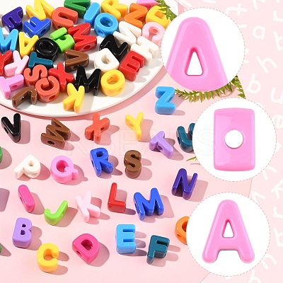 52Pcs 26 Styles Opaque Acrylic European Beads OACR-FS0002-08-1