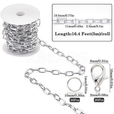 DIY Oxidation Aluminum Cable Chains Necklaces/Bracelets Making Kits DIY-SP0001-87B-S-1