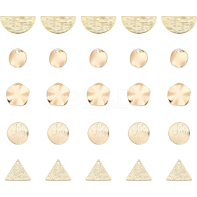 40Pcs 5 Style Brass Pendants KK-BC0002-10G-1