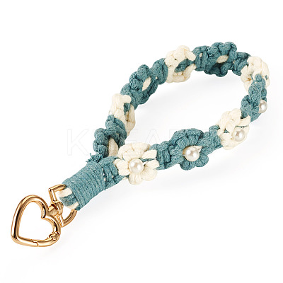 Cotton Braided Flower Pendant Decorations AJEW-TAC0030-032G-10-1