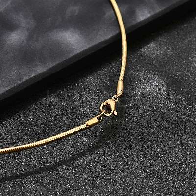 Casual Style 304 Stainless Steel Snake Chain Choker Necklaces STAS-O037-05G-1