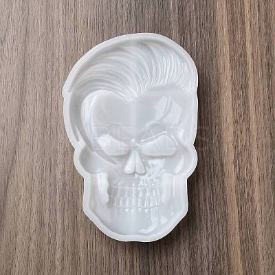 Happy Skull Display Decoration Statue Silicone Molds DIY-L071-08A-1