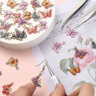 50Pcs 5 Styles Alloy Enamel Printed Pendants ENAM-CJ0003-63-1