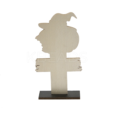 Halloween Wood Sign Pumpkin Ornament DJEW-M016-01A-1