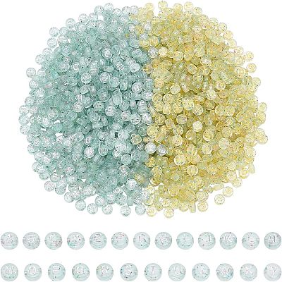 2 Colors Plating Transparent Acrylic Beads TACR-CA0001-03-1