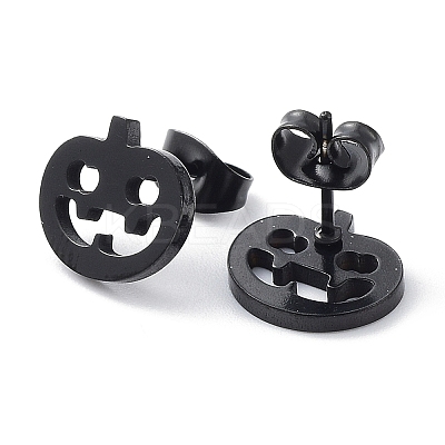304 Stainless Steel Stud Earrings for Halloween EJEW-H136-07EB-1