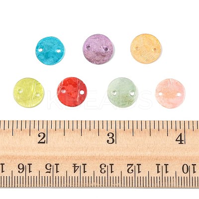 56Pcs 7 Colors Spray Painted Natural Capiz Shell Connector Charms SSHEL-FS0001-09-1