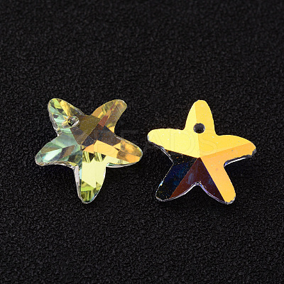 Starfish/Sea Stars Faceted K9 Glass Charms EGLA-O006-07-1