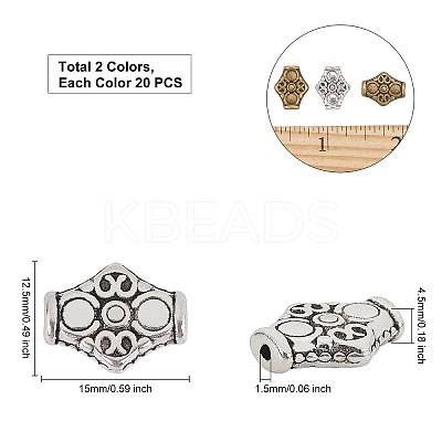 Tibetan Style Alloy Beads TIBEB-FH0001-27-RS-1