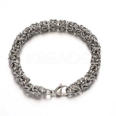 Tarnish Resistant 304 Stainless Steel Byzantine Chains Bracelets STAS-L149-14-1