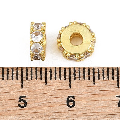 Brass Pave Clear Cubic Zirconia Beads CU-CBA6A75-19A-G-1