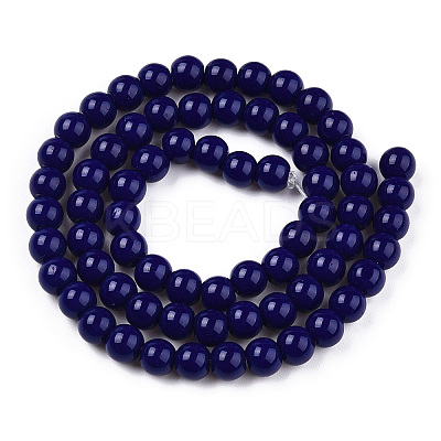 Opaque Solid Color Glass Beads Strands GLAA-T032-P6mm-03-1