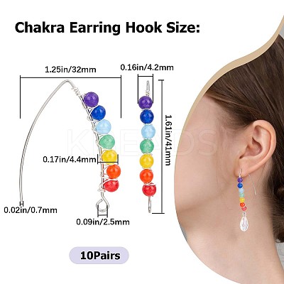10Pairs Chakra Jewelry EJEW-CN0001-01-1