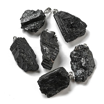 Natural Black Tourmaline Pendants LS-G-F739-01P-1