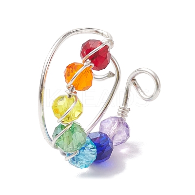 Colorful Glass Cuff Earrings EJEW-JE05699-01-1