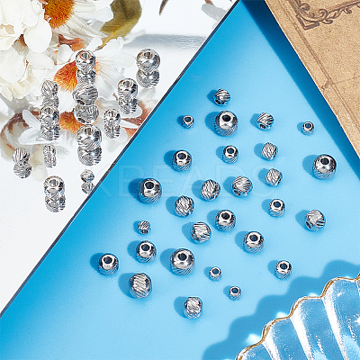 120Pcs 4 Style 303 Stainless Steel Beads STAS-UN0055-37-1