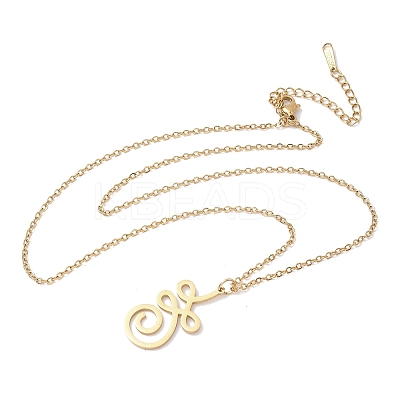 304 Stainless Steel Hollow Cut Yoga Om Lotus Flower Pendant Necklaces NJEW-Z073-02G-01-1