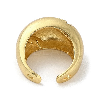 Rack Plating Brass Micro Pave Cubic Zirconia Cuff Finger Rings for Women RJEW-C114-19B-G-1