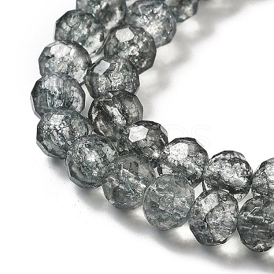 Transparent Crackle Glass Beads Strands CCG-L050-01B-06-1