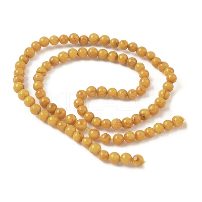Natural Beeswax Beads Strands G-L095-B02-4mm-01-1