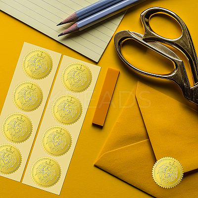Plastic Self Adhesive Gold Foil Embossed Stickers DIY-WH0211-175-1