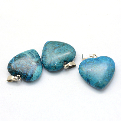Dyed Heart Natural Gemstone Pendants LS-X-G-Q438-05-1