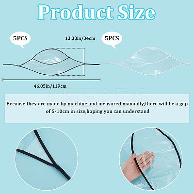 10Pcs 2 Colors Plastic Black and White Rain Bonnets AJEW-CP0007-88-1