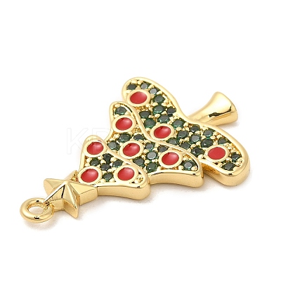 Rack Plating Brass Pave Cubic Zirconia Pendants X-KK-R150-08G-01-1