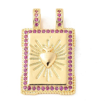 Brass Micro Pave Cubic Zirconia Pendants KK-U053-20G-02-1