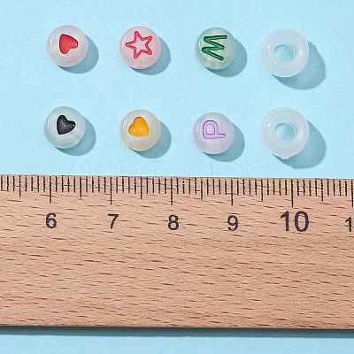 6 Style Luminous Acrylic & Transparent Plastic Beads MACR-FS0001-24-1