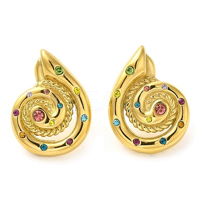 Snail 304 Stainless Steel Stud Earrings EJEW-D104-02G-02-1
