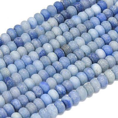 Natural Blue Aventurine Beads Strands G-P575-A02-6x4mm-03-1