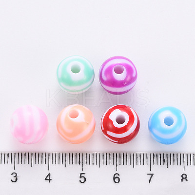 Opaque Striped Acrylic Beads MACR-S373-27A-1