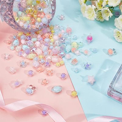 210Pcs 15 Style Transparent Acrylic Beads TACR-CA0001-06-1